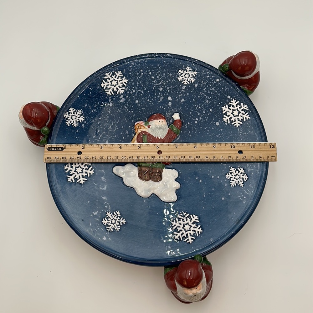 Santa Cake Plate | Pedestal Dessert Server by Home Interiors | Christmas Decor - Picture 15 of 16